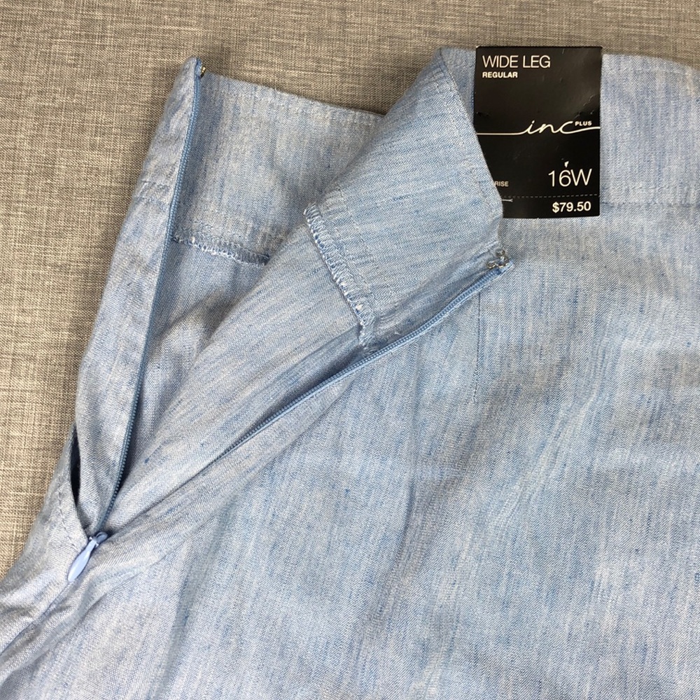 14W 16W 18W INC Wide Leg Chambray Pants Plus Size - Picture 6 of 6